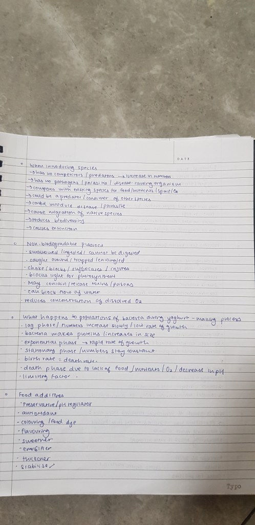 IGCSE 0610 Biology P4 and P6 Notes – prepIGCSE